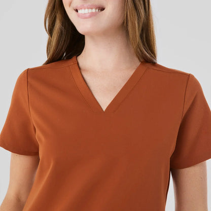 Women's Three-Pocket Scrub Top - Dirty Chai