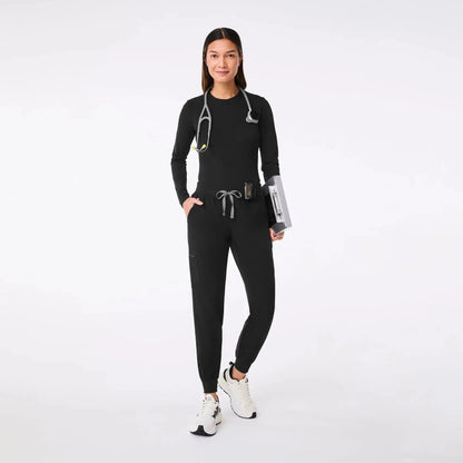 Women's Ribbed Longsleeve Underscrub - Black