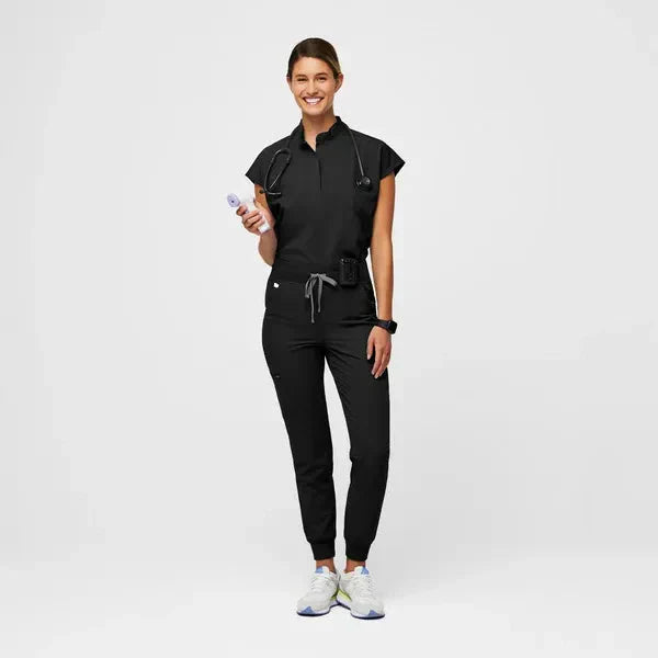Women's High Waisted Jogger Scrub Pants - Black