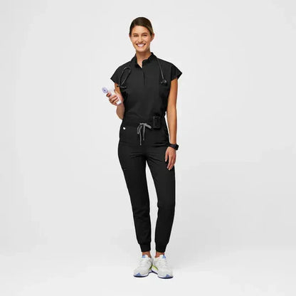 Women's High Waisted Jogger Scrub Pants - Black