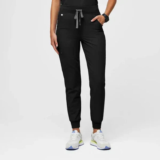 Women's High Waisted Jogger Scrub Pants - Black