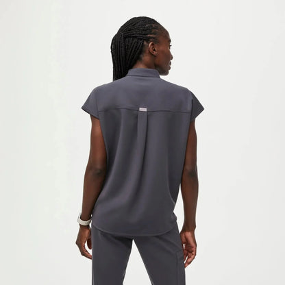 Women's Oversized Scrub Top - Charcoal