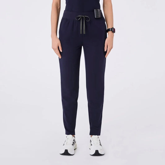 Women's High Waisted Skinny Tapered Scrub Pants - Navy