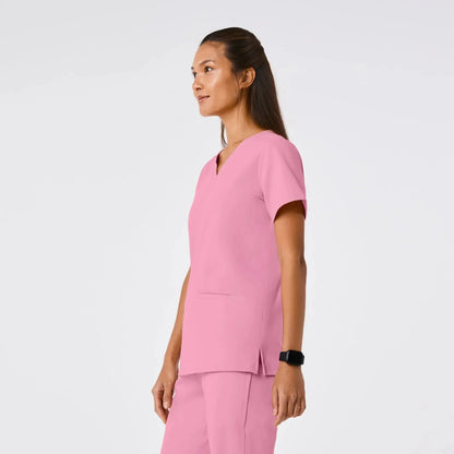 Women's Casma Three-Pocket Scrub Top - Chalk Pink