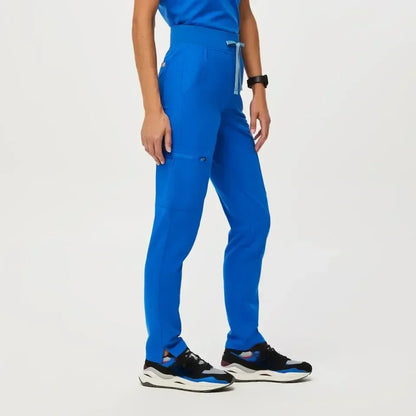 Women's High Waisted Skinny Scrub Pants - Royal Blue