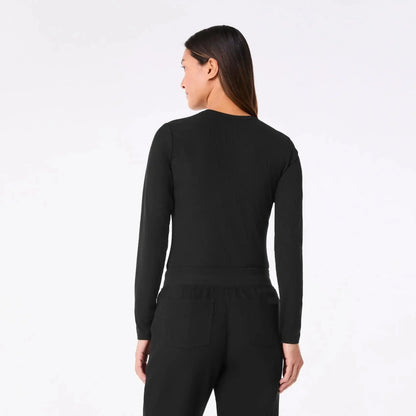 Women's Ribbed Longsleeve Underscrub - Black