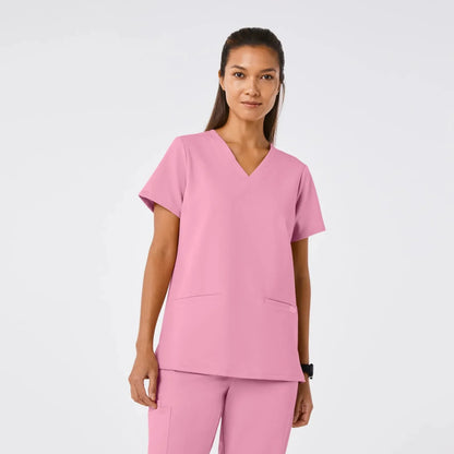 Women's Casma Three-Pocket Scrub Top - Chalk Pink