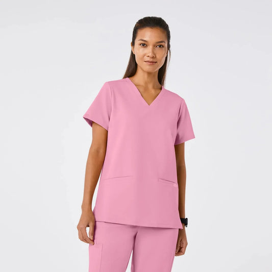 Women's Casma Three-Pocket Scrub Top - Chalk Pink