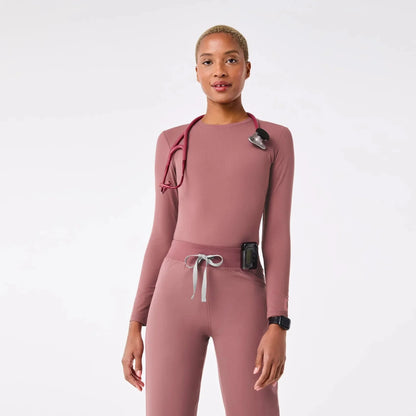 Women's Ribbed Longsleeve Underscrub - Mauve