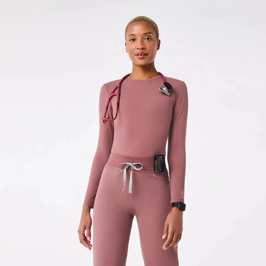 Women's Ribbed Longsleeve Underscrub - Mauve