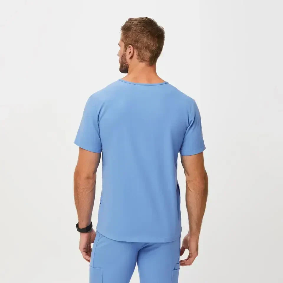 Men's Chisec Three-Pocket Scrub Top - Ceil Blue