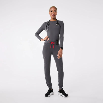 Women's Ribbed Longsleeve Underscrub - Charcoal