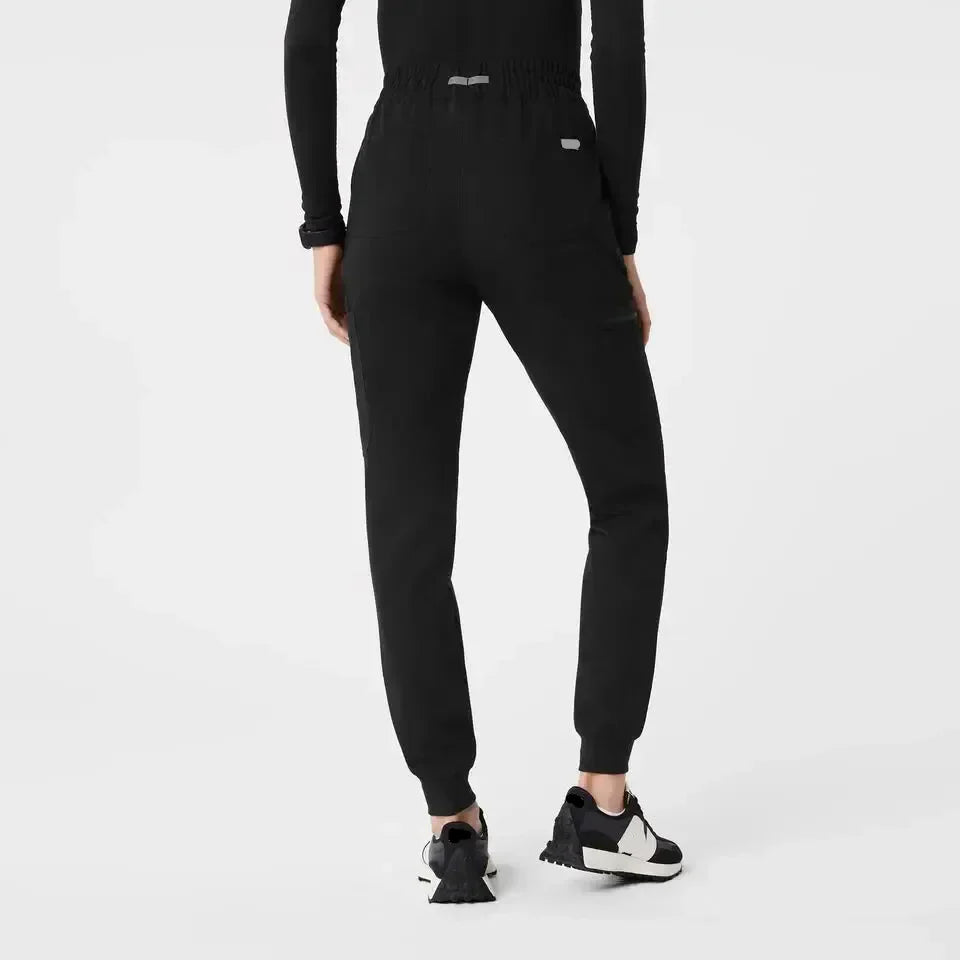 Women's High Waisted Relaxed Jogger Scrub Pants - Black