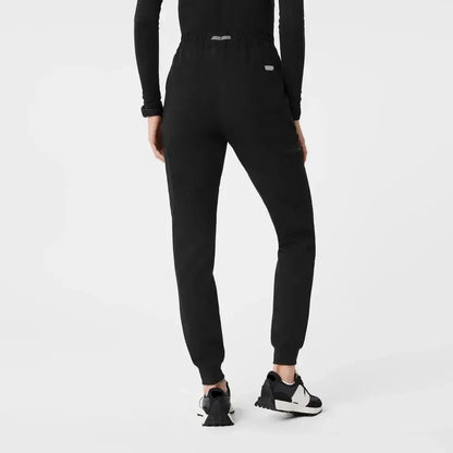 Women's High Waisted Relaxed Jogger Scrub Pants - Black
