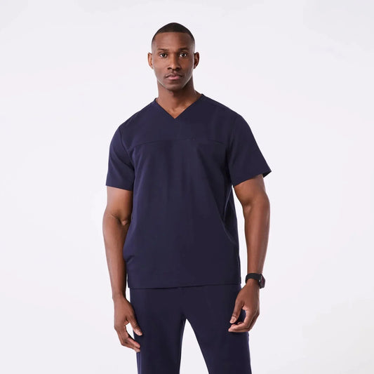 Men's V-Neck Scrub Top - Navy
