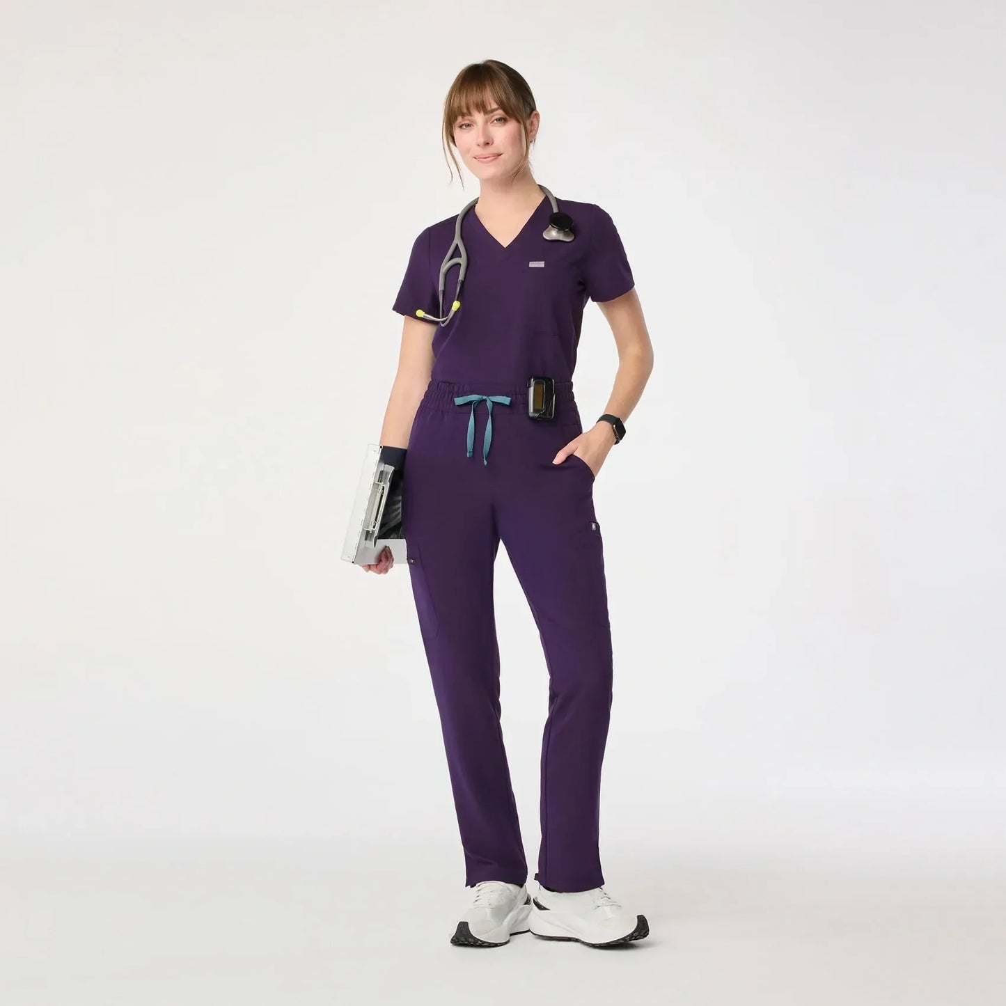 Women's High Waisted Dowa Scrub Pants - Purple Jam