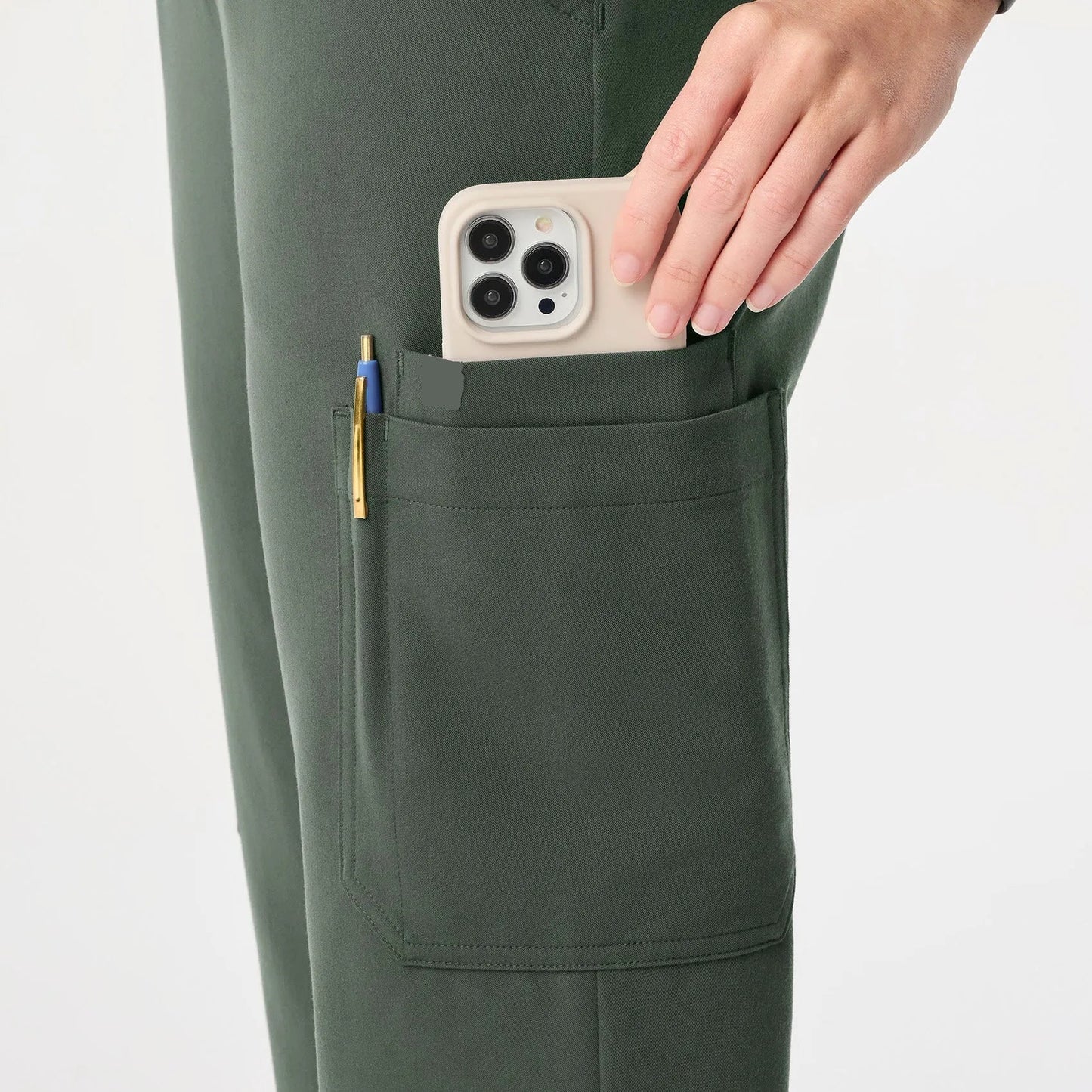 Women's High Waisted Relaxed Jogger Scrub Pants - Moss