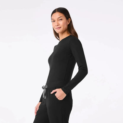 Women's Ribbed Longsleeve Underscrub - Black