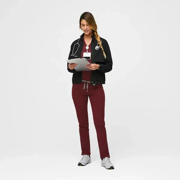 Women's  Skinny Scrub Pants- Burgundy