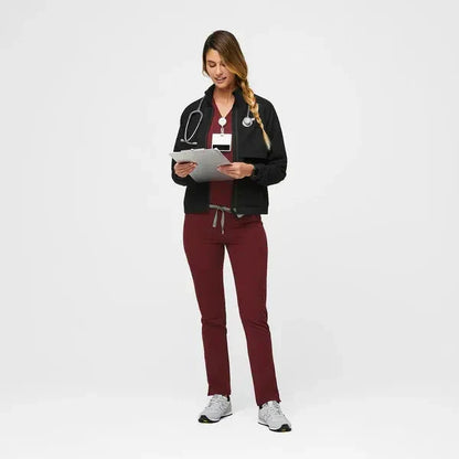 Women's  Skinny Scrub Pants- Burgundy
