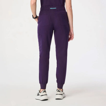 Women's High Waisted  Relaxed Jogger Scrub Pants - Purple Jam