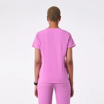 Women's Three-Pocket Scrub Top  - Pink Cloud