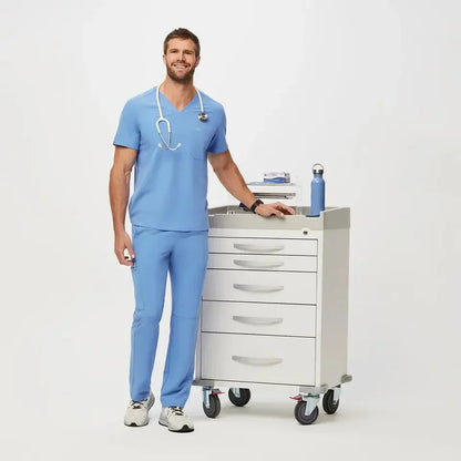 Men's Chisec Three-Pocket Scrub Top - Ceil Blue