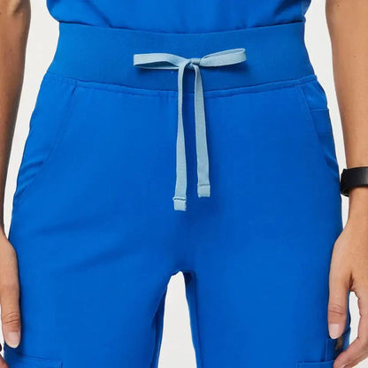 Women's High Waisted Skinny Scrub Pants - Royal Blue