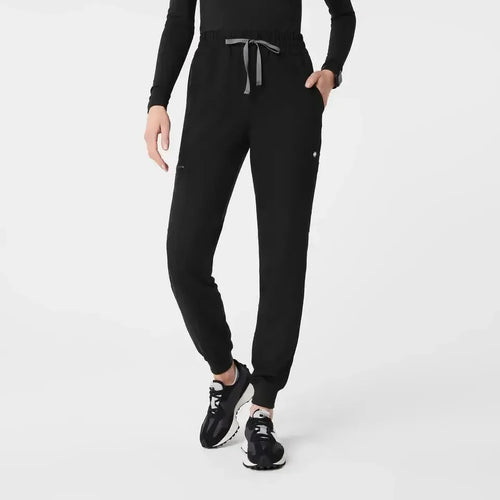 Women's High Waisted Relaxed Jogger Scrub Pants - Black