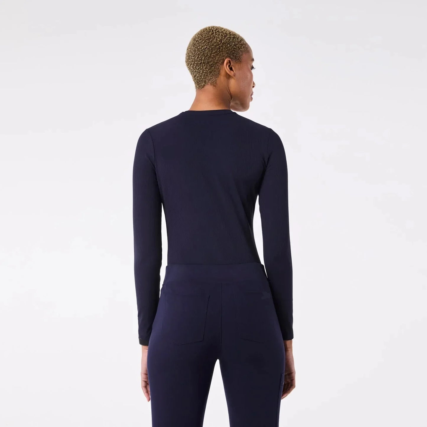 Women's Ribbed Longsleeve Underscrub - Navy
