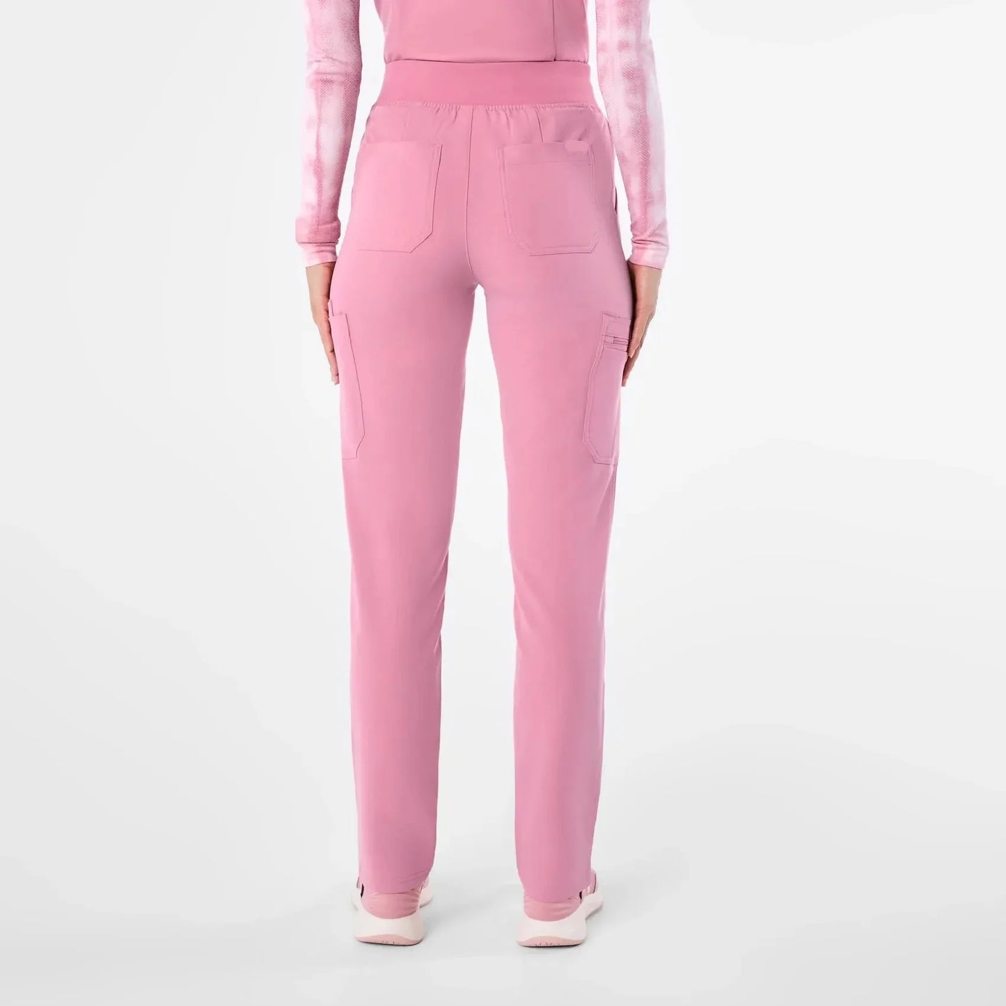 Women's High Waisted Skinny Scrub Pants - Chalk Pink