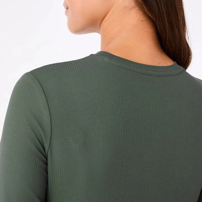 Women's Ribbed Longsleeve Underscrub - Moss