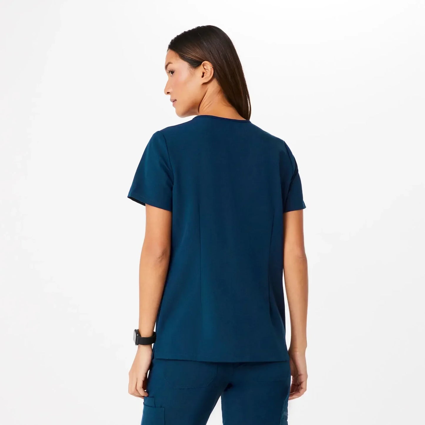 Women's Three-Pocket Scrub Top - Deep Reef