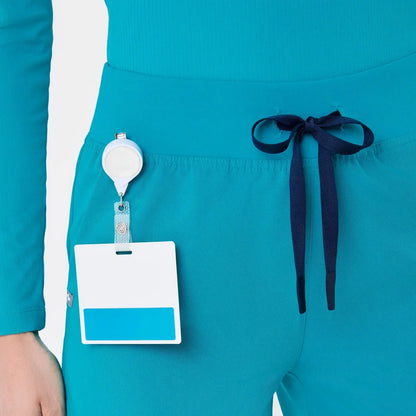 Women's High Waisted  Skinny Tapered Scrub Pants - Teal