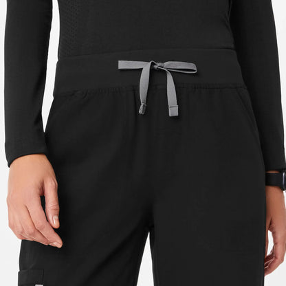 High Waisted Wide Leg Scrub Pants - Black